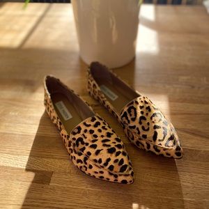 Steve Madden Leopard Pointed Toe Feather Loafer